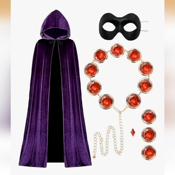 Cosplay Other - NWT Cosplay Costume Purple Cape With Belt & Mask One Size